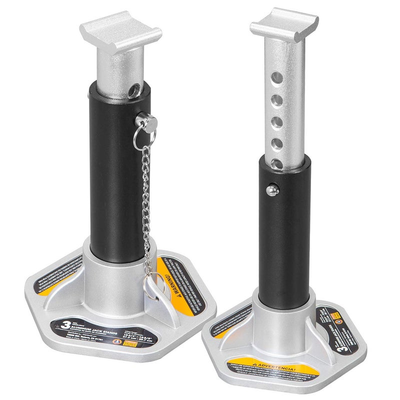 Torin 3 Ton (6,000 LBs) Capacity Steel Jack Stands, 2 Pack, Black, AT43006B - Image 1